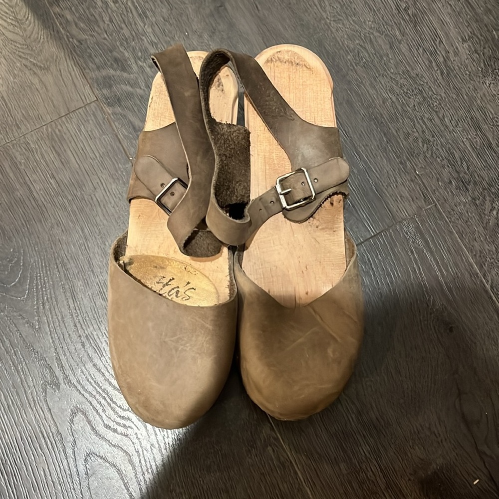 Army green clogs
